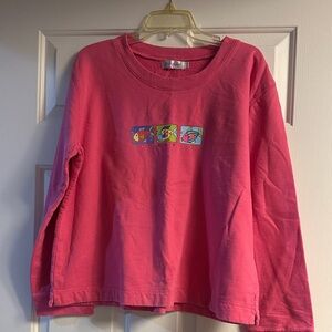 fresh produce Pink women’s Fish Graphic Pullover Sweatshirt